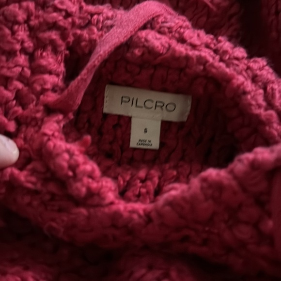 Anthropologie Red Pilcro Sailcloth Hooded Sweater Popcorn Drawstring - Picture 4 of 5